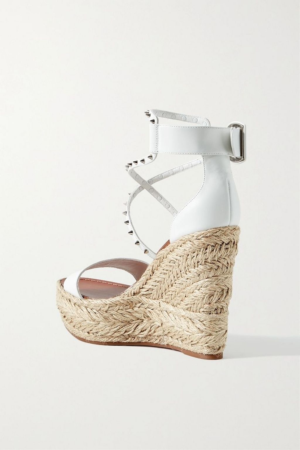 CHRISTIAN LOUBOUTIN Chocazeppa 120 studded leather espadrille wedge sandals
