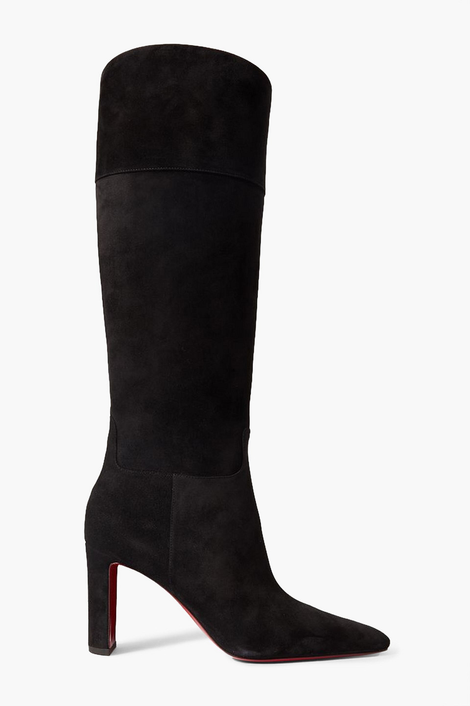 Christian Louboutin Suprabotta 85 Suede Knee Boots In Black