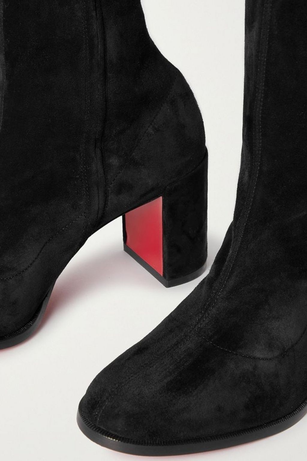 CHRISTIAN LOUBOUTIN 스트레차독사 스웨이드 오버 더 니 부츠