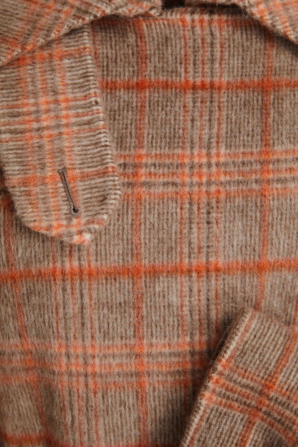 JOSEPH CHECKED WOOL-BLEND FELT COAT