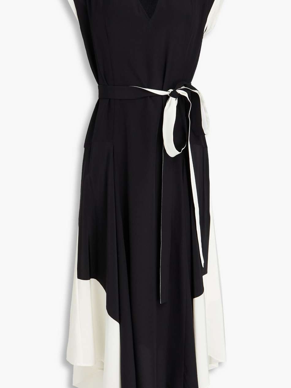 goodman two-tone silk crepe de chine midi dress