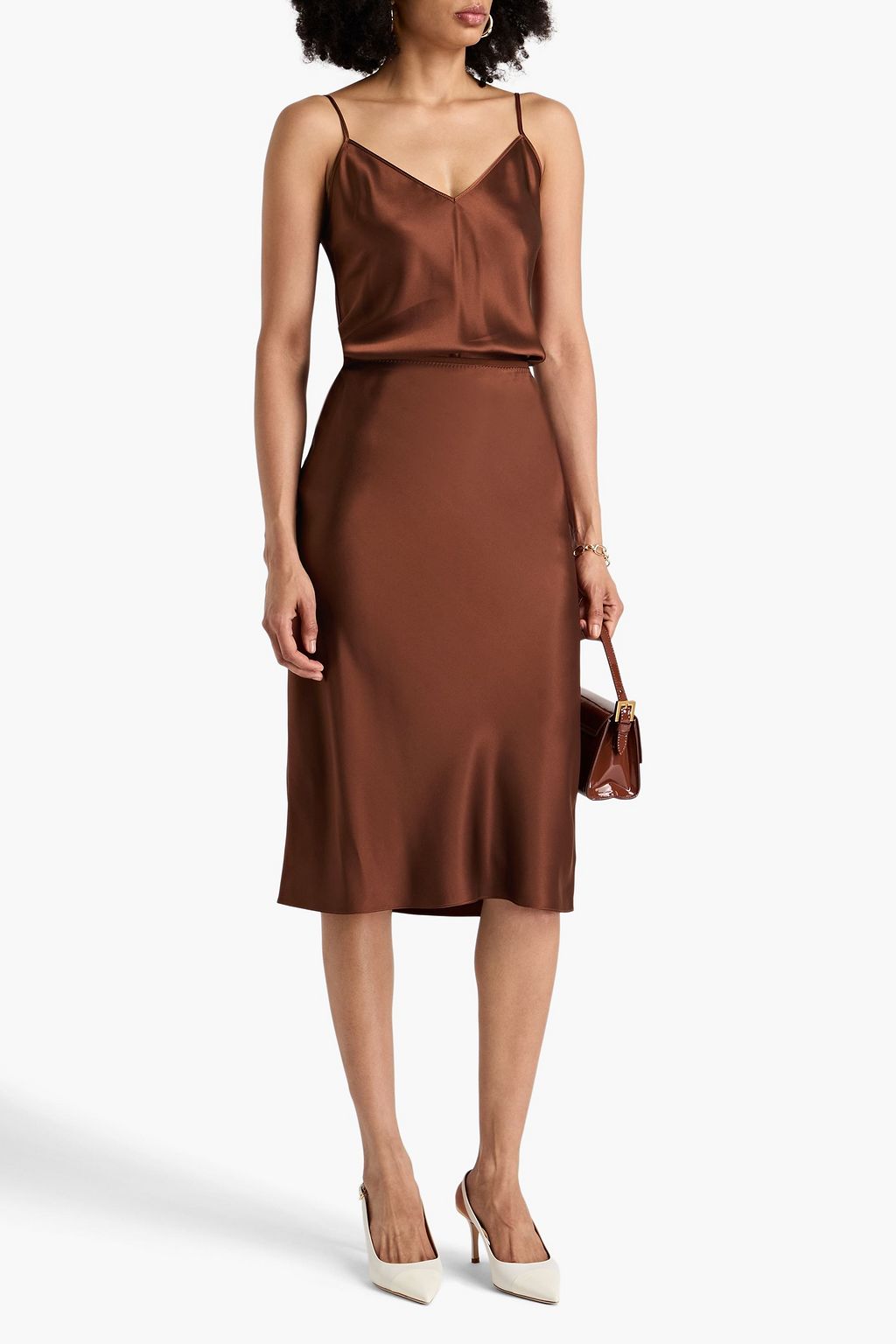 JOSEPH Isaak silk-satin skirt