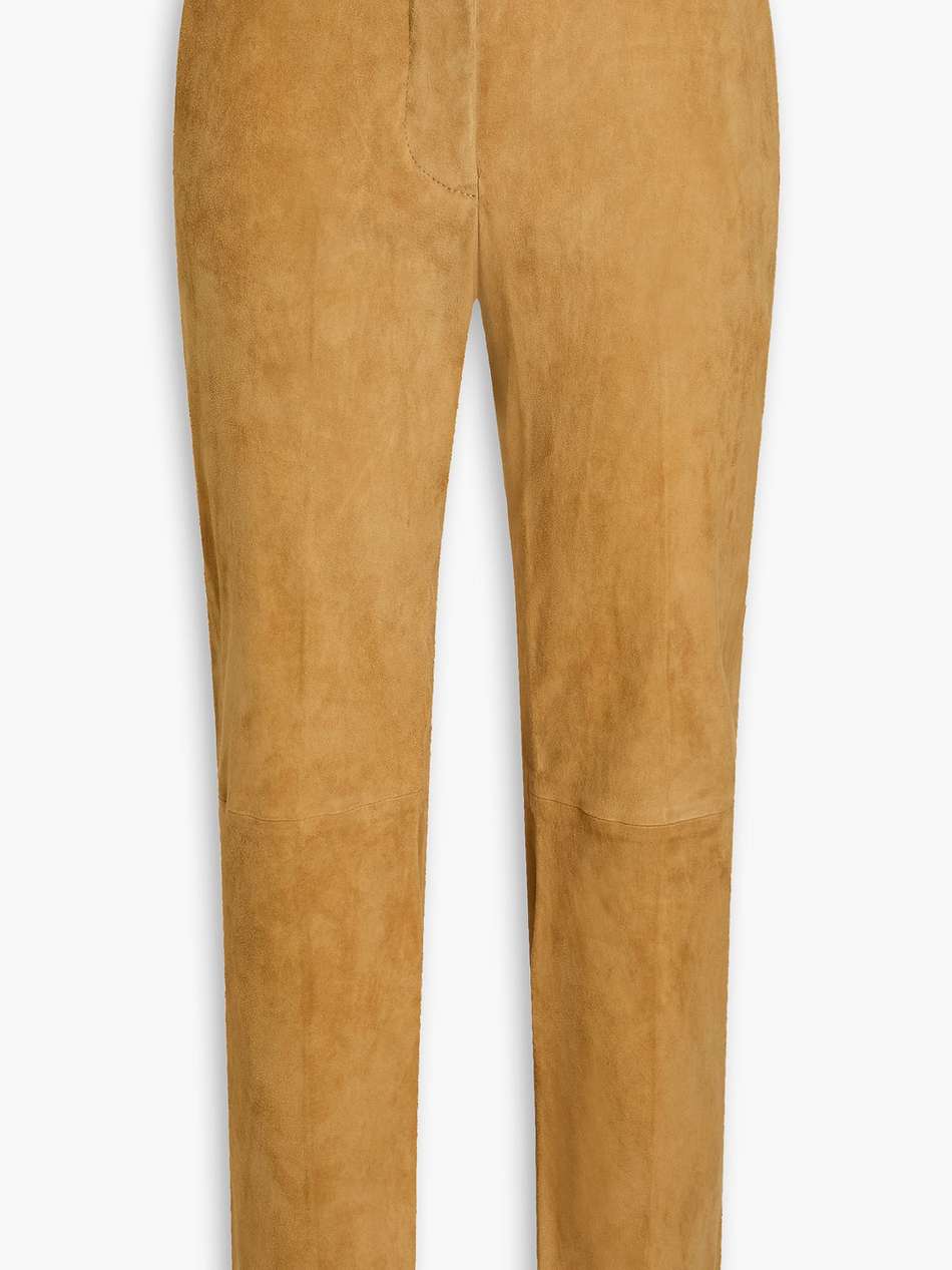 coleman cropped stretch-suede slim-leg pants