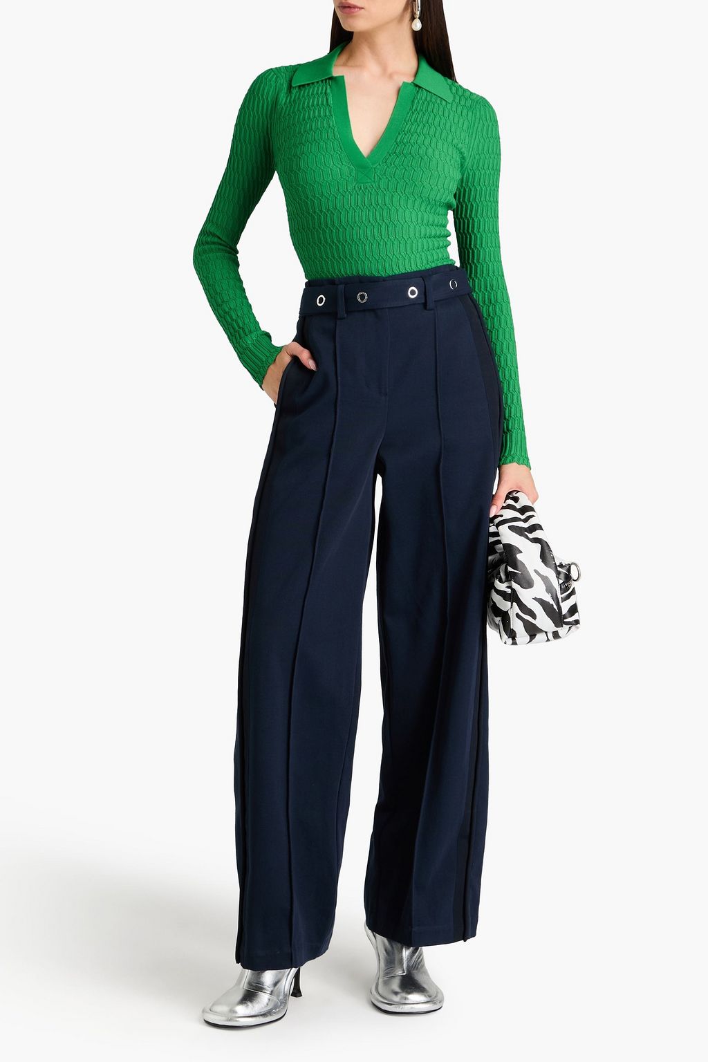 3.1 PHILLIP LIM كنزة رياضية بولو محبوكة