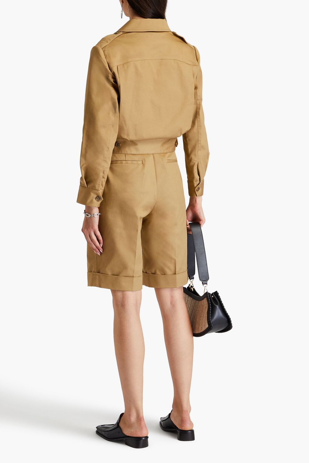 FRAME Pleated cotton-blend twill jacket