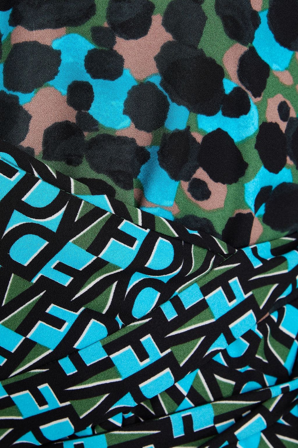 DIANE VON FURSTENBERG فستان "إلويز" متوسط الطول من الكريب بتصميم ملتف مزين بطبعات