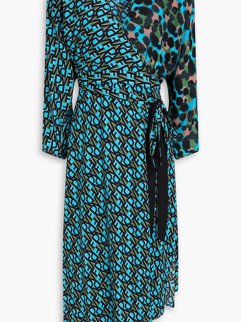 eloise wrap-effect printed crepe midi dress