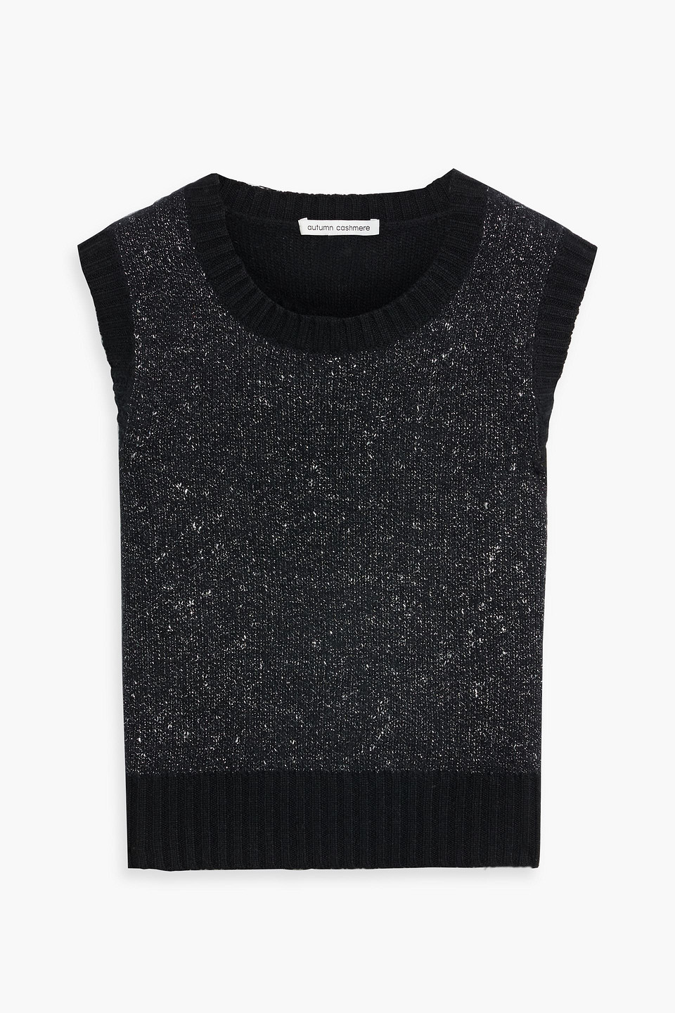 Autumn Cashmere Metallic Cashmere-blend Vest In Black