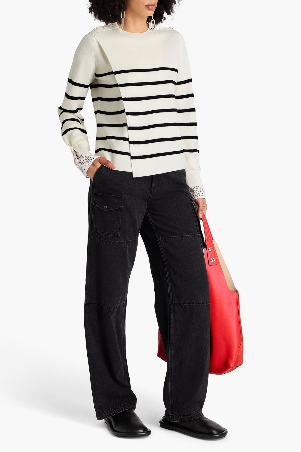 3.1 PHILLIP LIM كنزة رياضية من الصوف المخطط