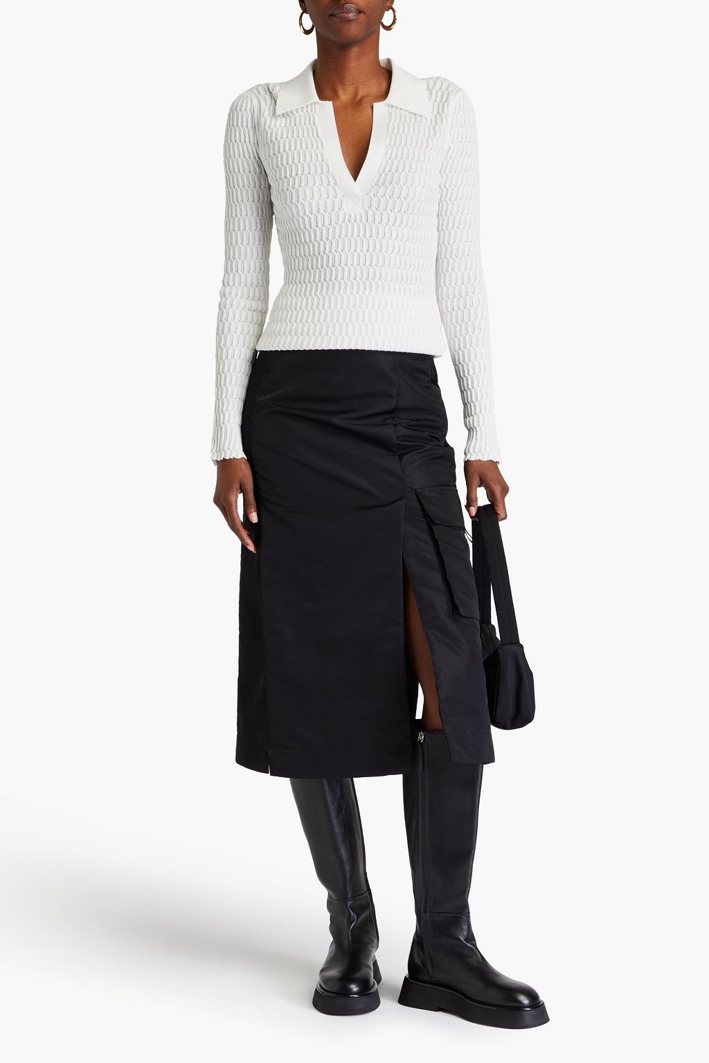 3.1 PHILLIP LIM كنزة رياضية بولو محبوكة