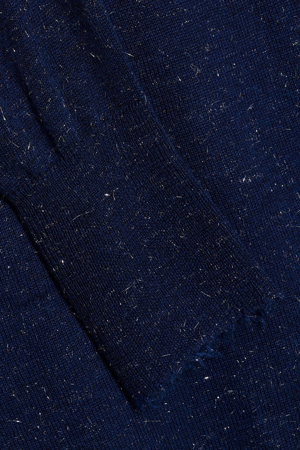 Autumn Cashmere Metallic Knitted Sweater In Navy