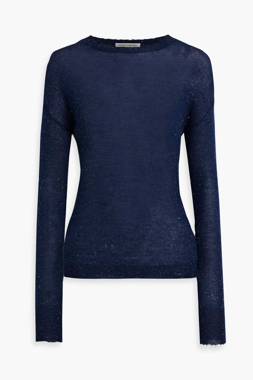 Autumn Cashmere Metallic Knitted Sweater In Navy