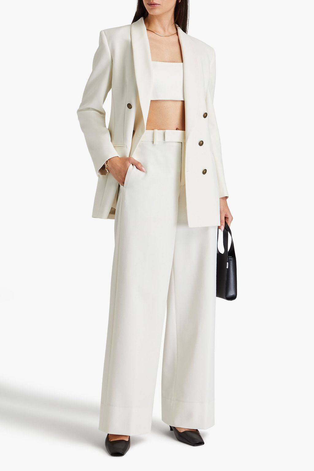 FRAME Twill wide-leg pants