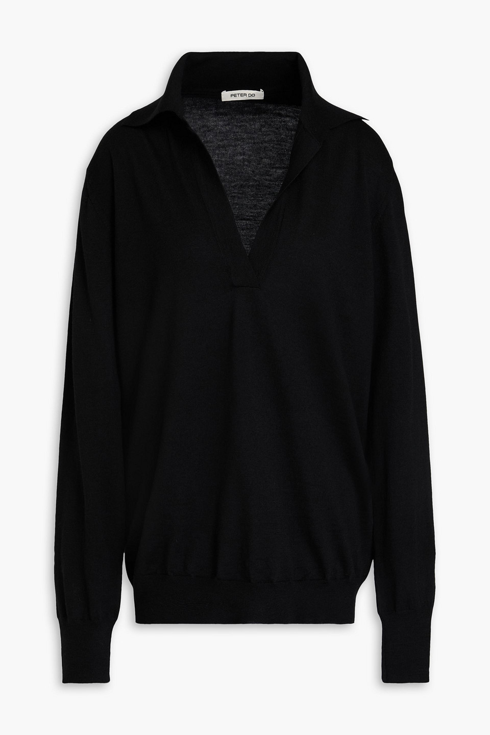 Peter Do Wool Polo Sweater In Black