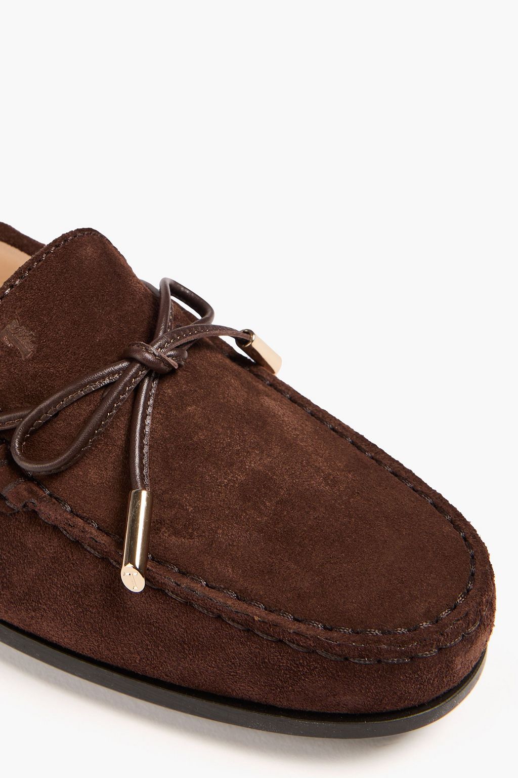 TOD'S Bow-detailed suede loafers