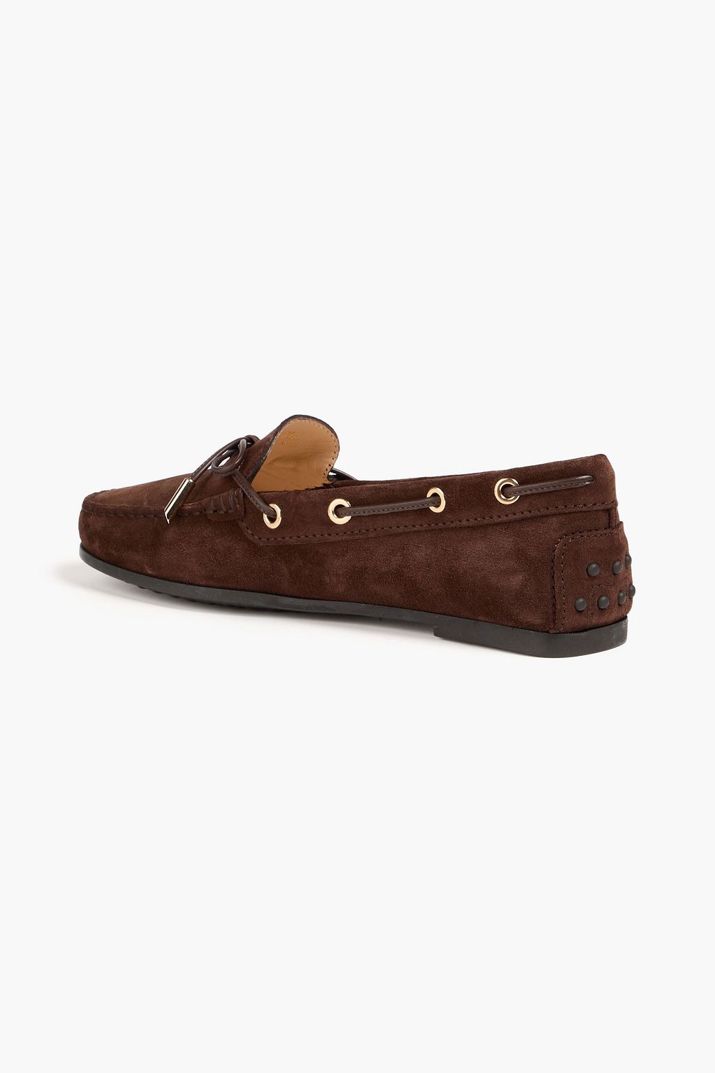 TOD'S Bow-detailed suede loafers