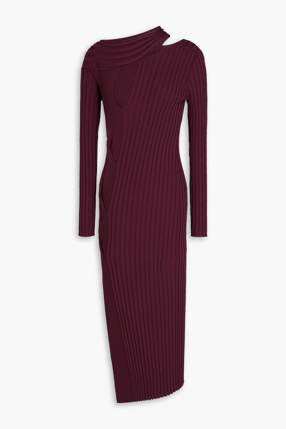 Cassie cutout ribbed-knit midi dress