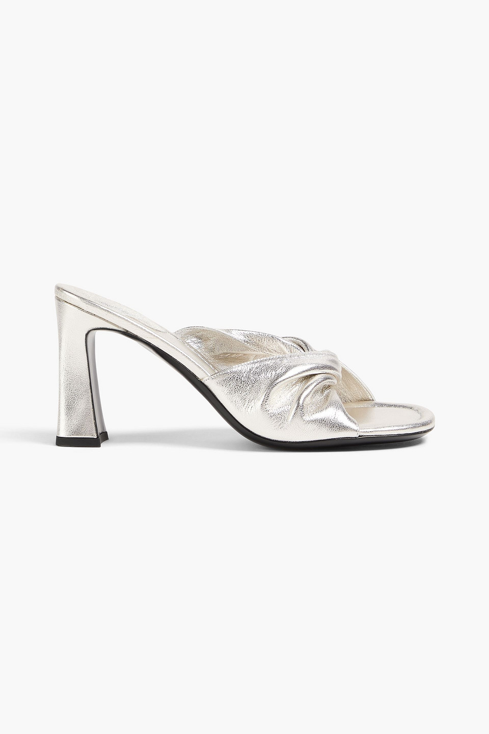 Le Carver twisted metallic leather mules