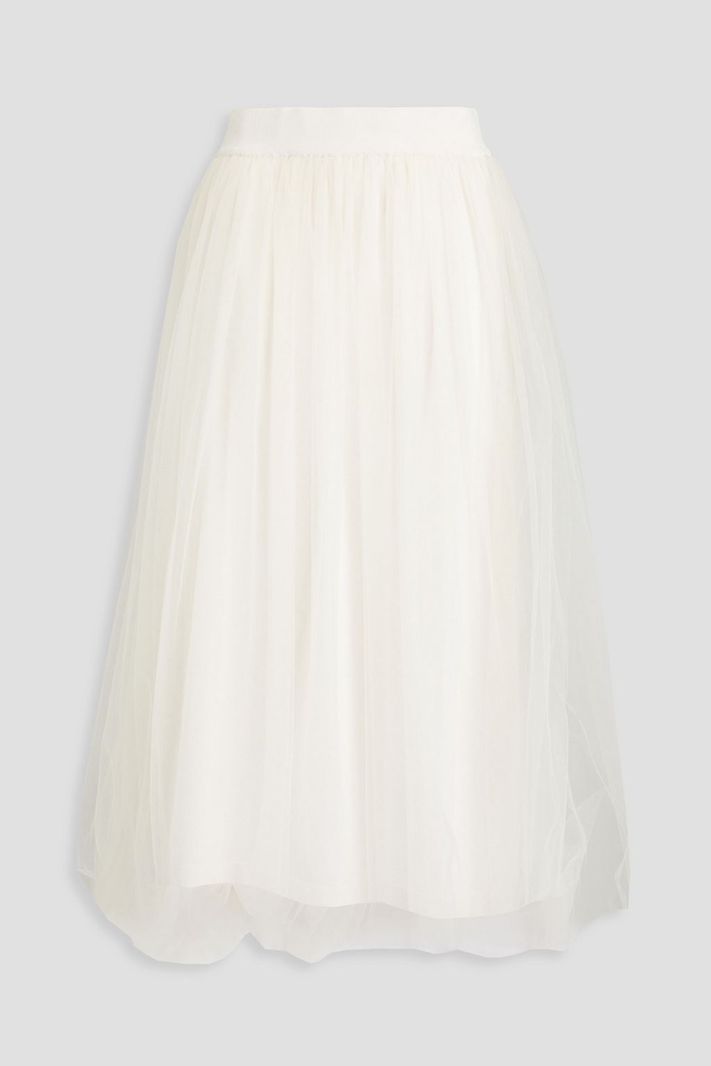 Layered tulle midi skirt ecru XS
