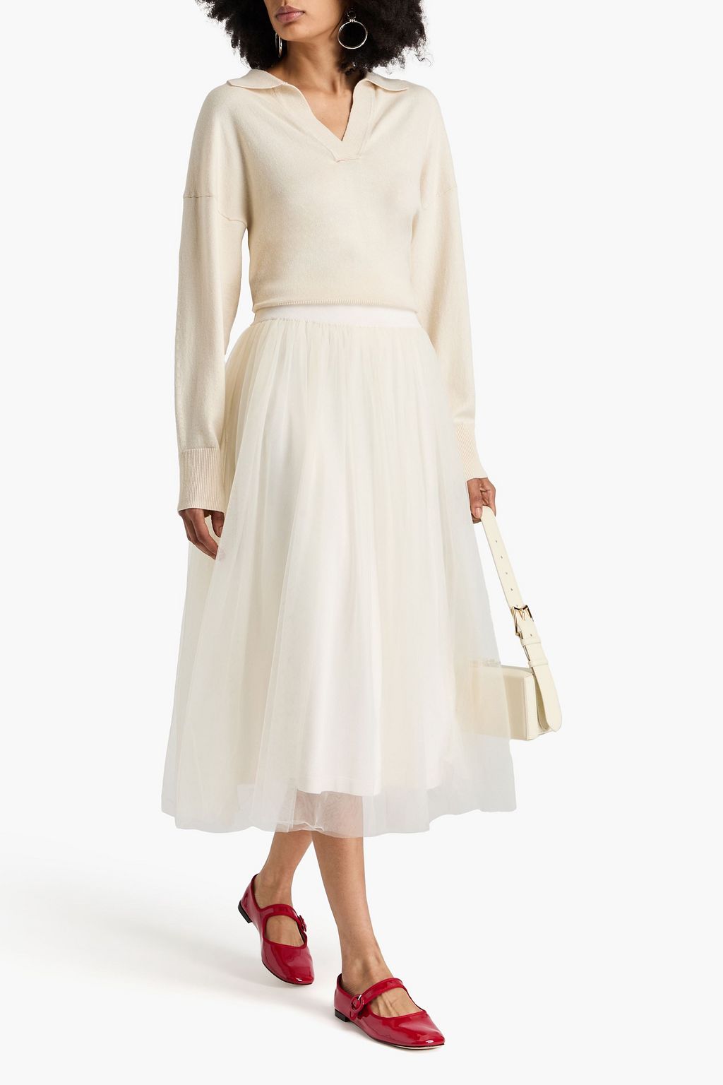 AUTUMN CASHMERE Tulle midi skirt
