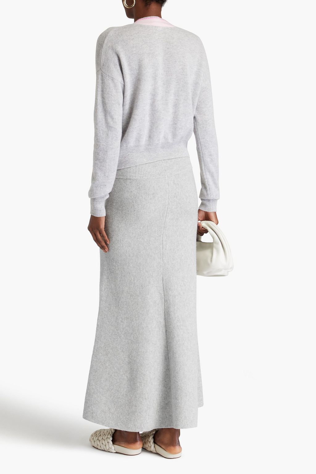 AUTUMN CASHMERE Two-tone cashmere cardigan