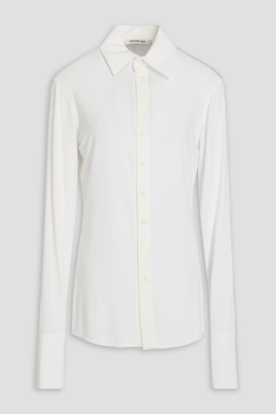Peter Do Hemd Aus Stretch-jersey Mit Stickereien In Weiss