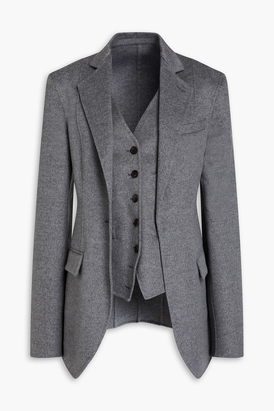 Peter Do Mehrlagiger Blazer Aus Filz Aus Einer Woll-kaschmirmischung In Grau