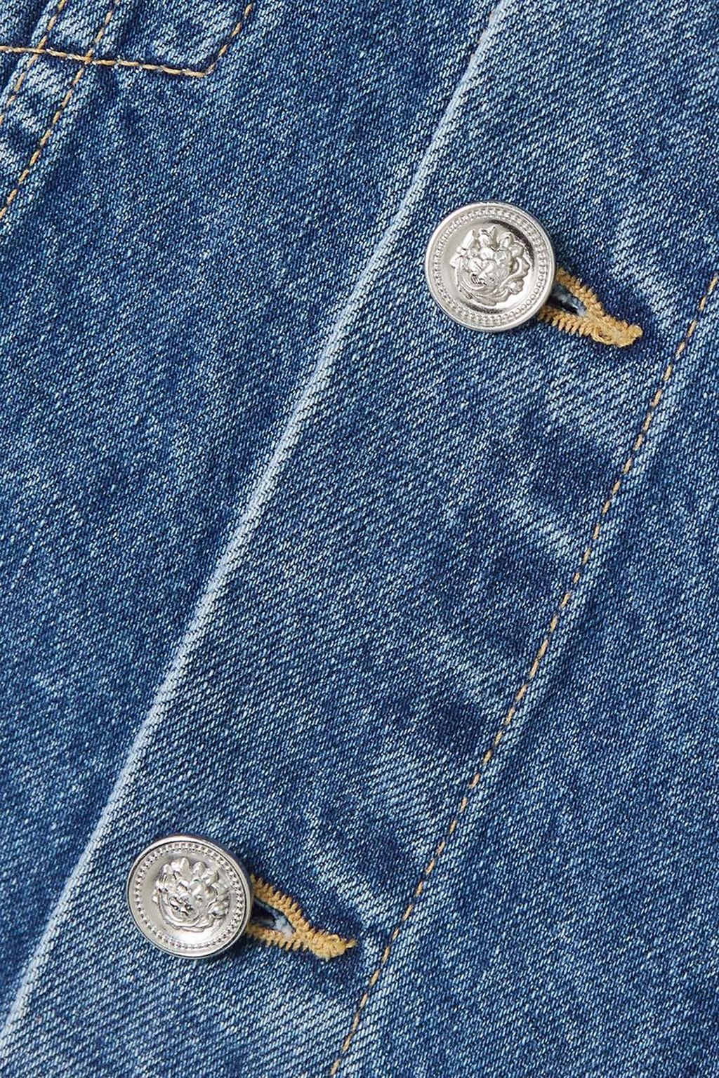 SLVRLAKE Maya cropped frayed denim vest