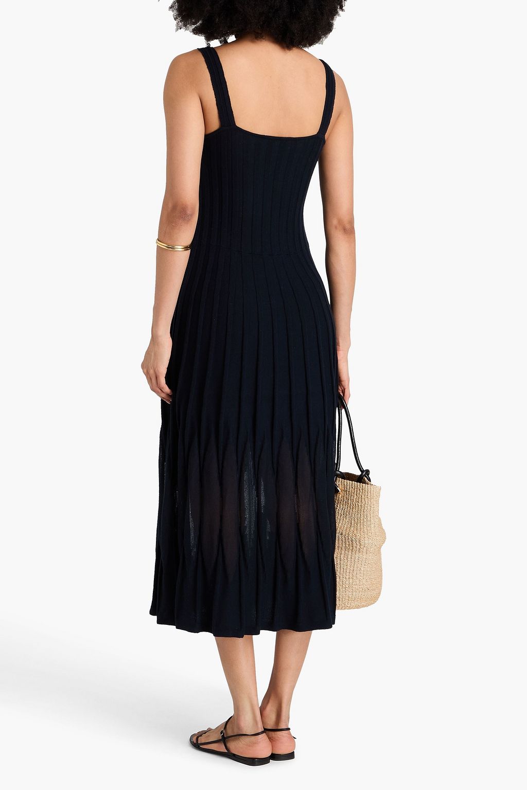 COTTON BY AUTUMN CASHMERE Ribbed cotton midi dress