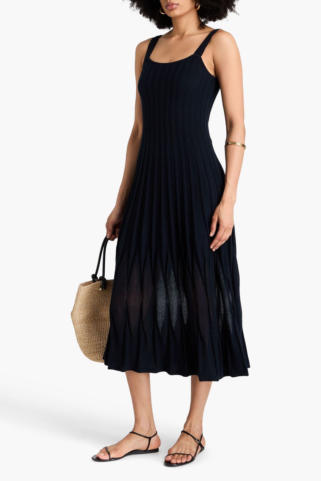 COTTON BY AUTUMN CASHMERE Ribbed cotton midi dress