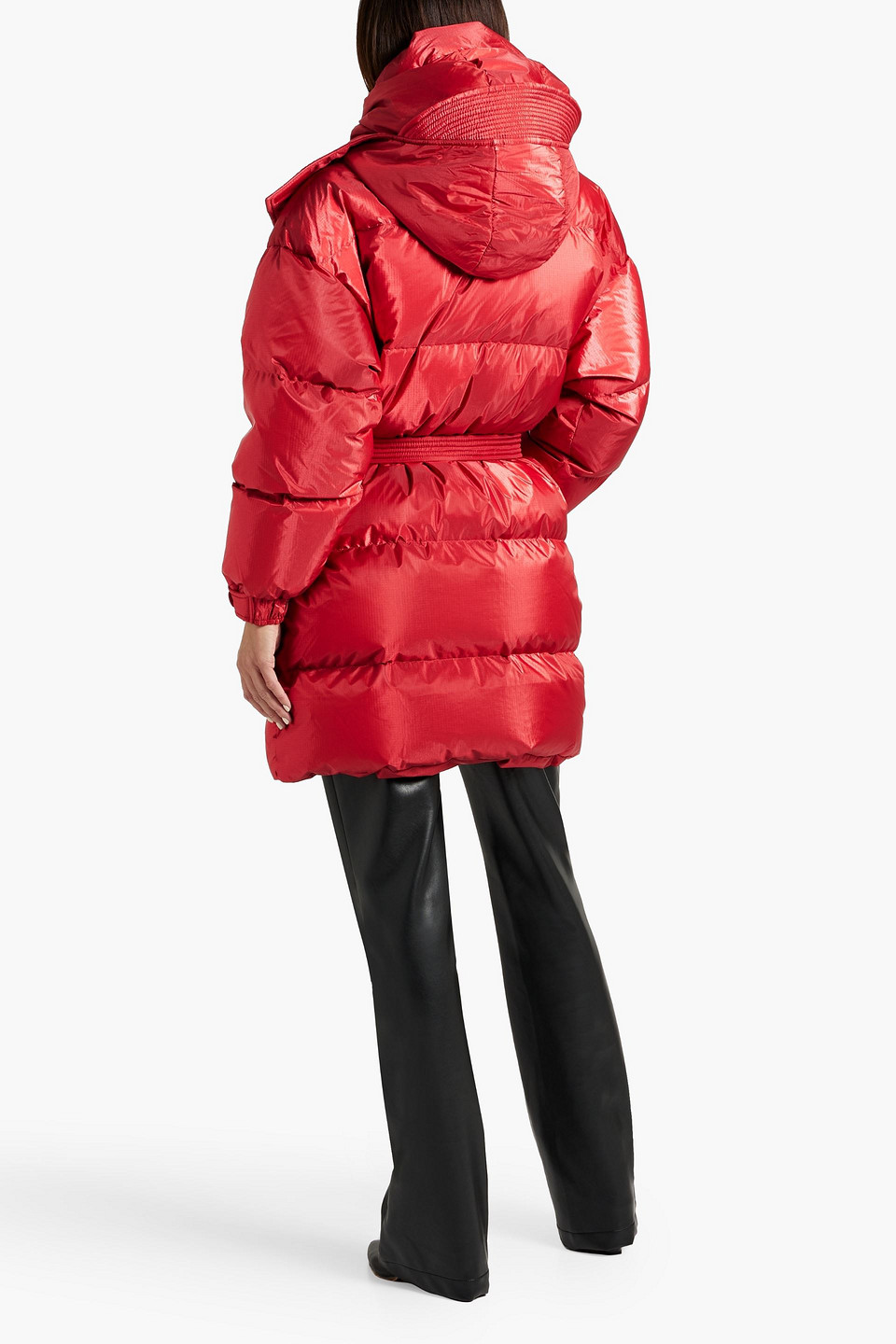 Ienki Ienki Killer J Quilted Ripstop Hooded Down Coat In Red