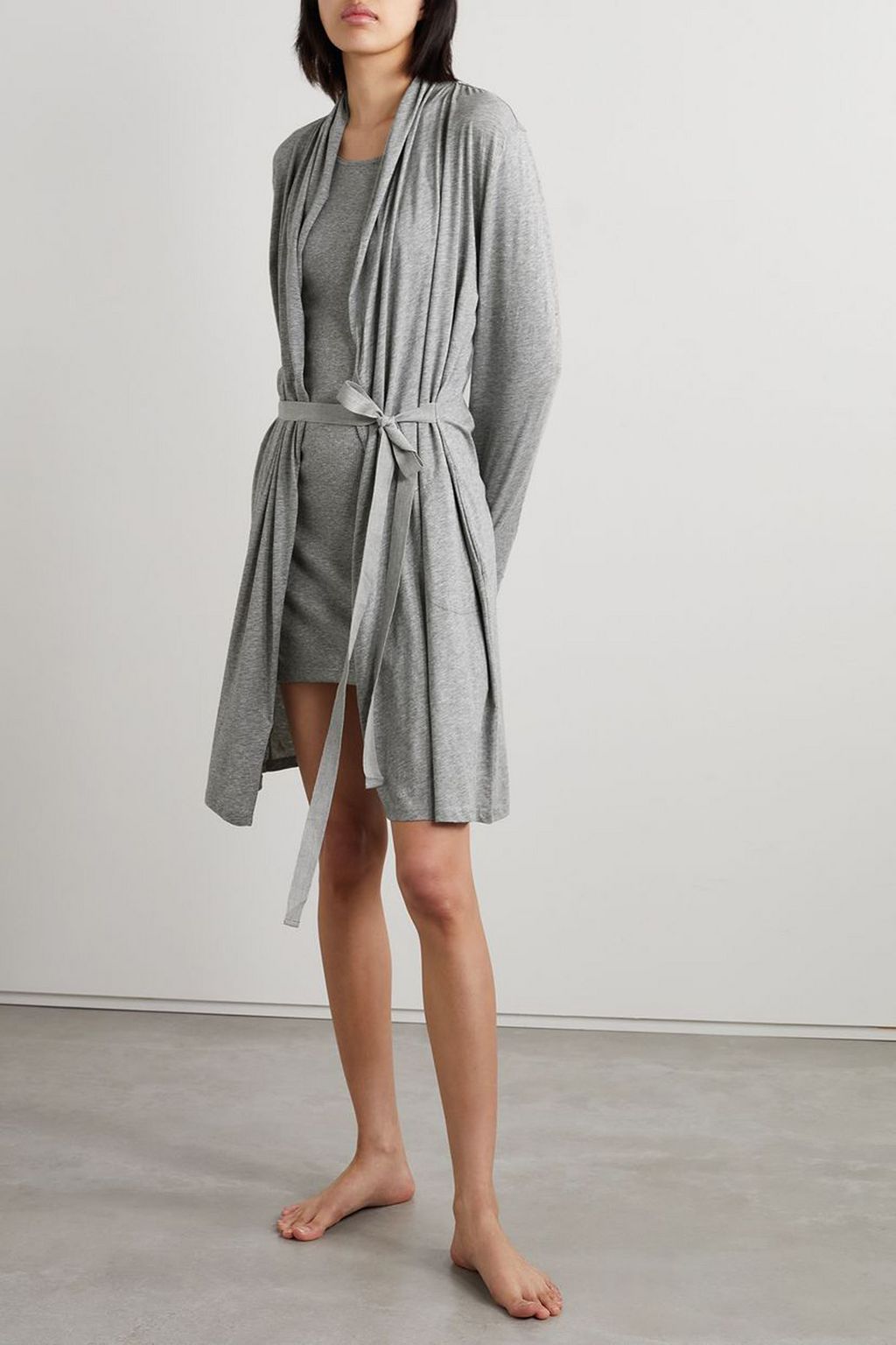 SKIN Coleen  Pima cotton-jersey robe
