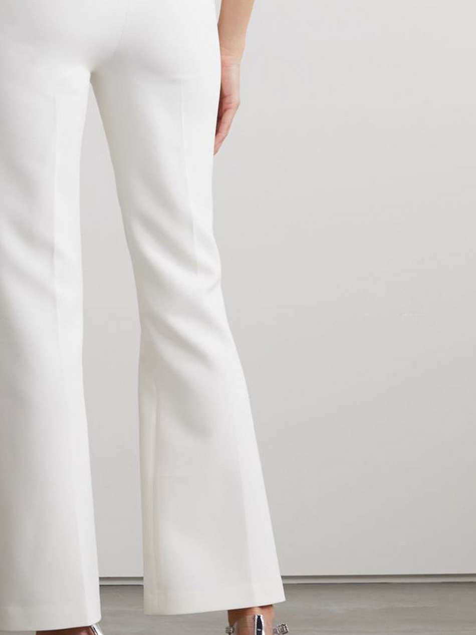 mari pleated stretch-crepe flared pants