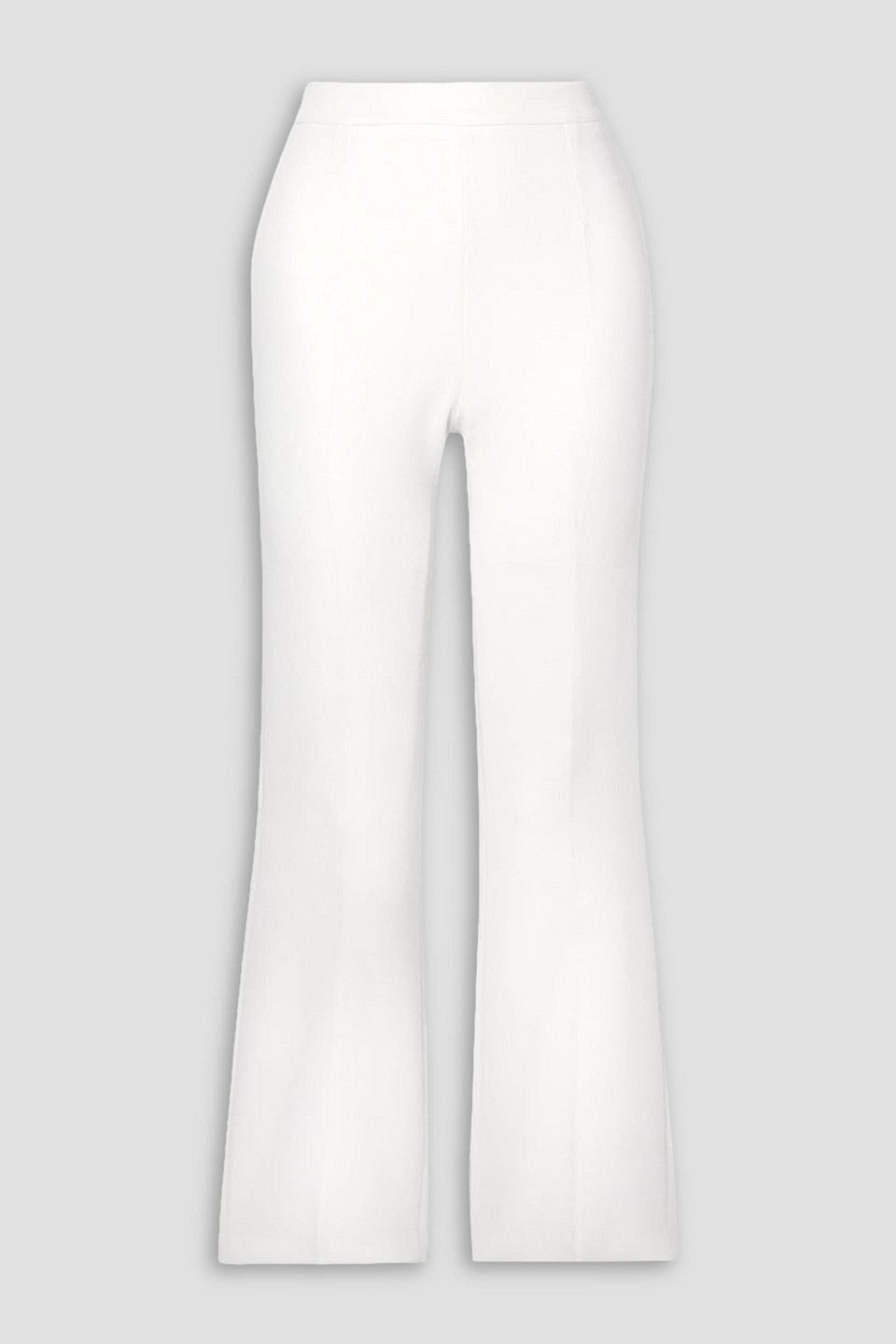 Safiyaa Mari Pleated Stretch-crepe Flared Pants In Ivory
