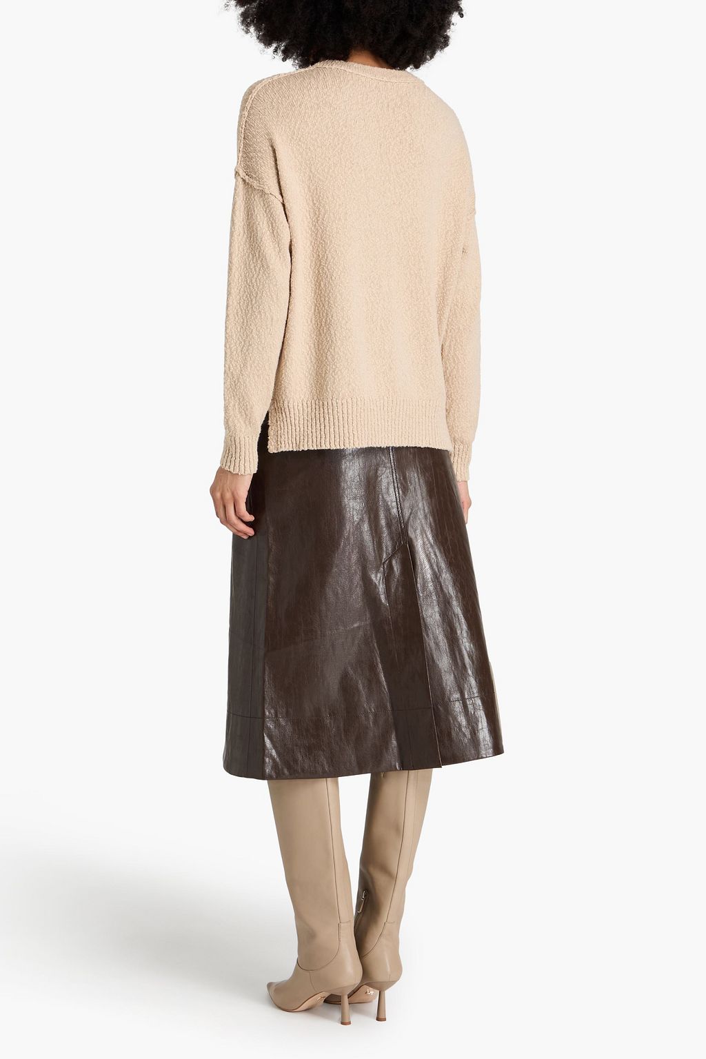 COTTON BY AUTUMN CASHMERE Bouclé-knit cotton sweater