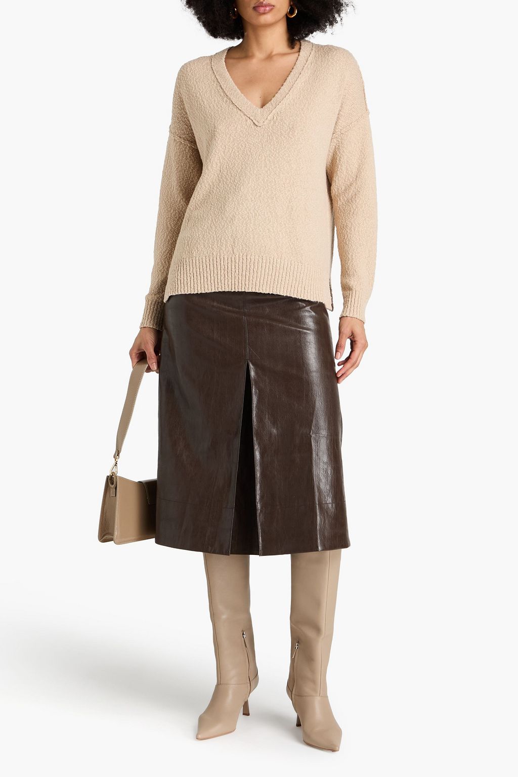 COTTON BY AUTUMN CASHMERE Bouclé-knit cotton sweater