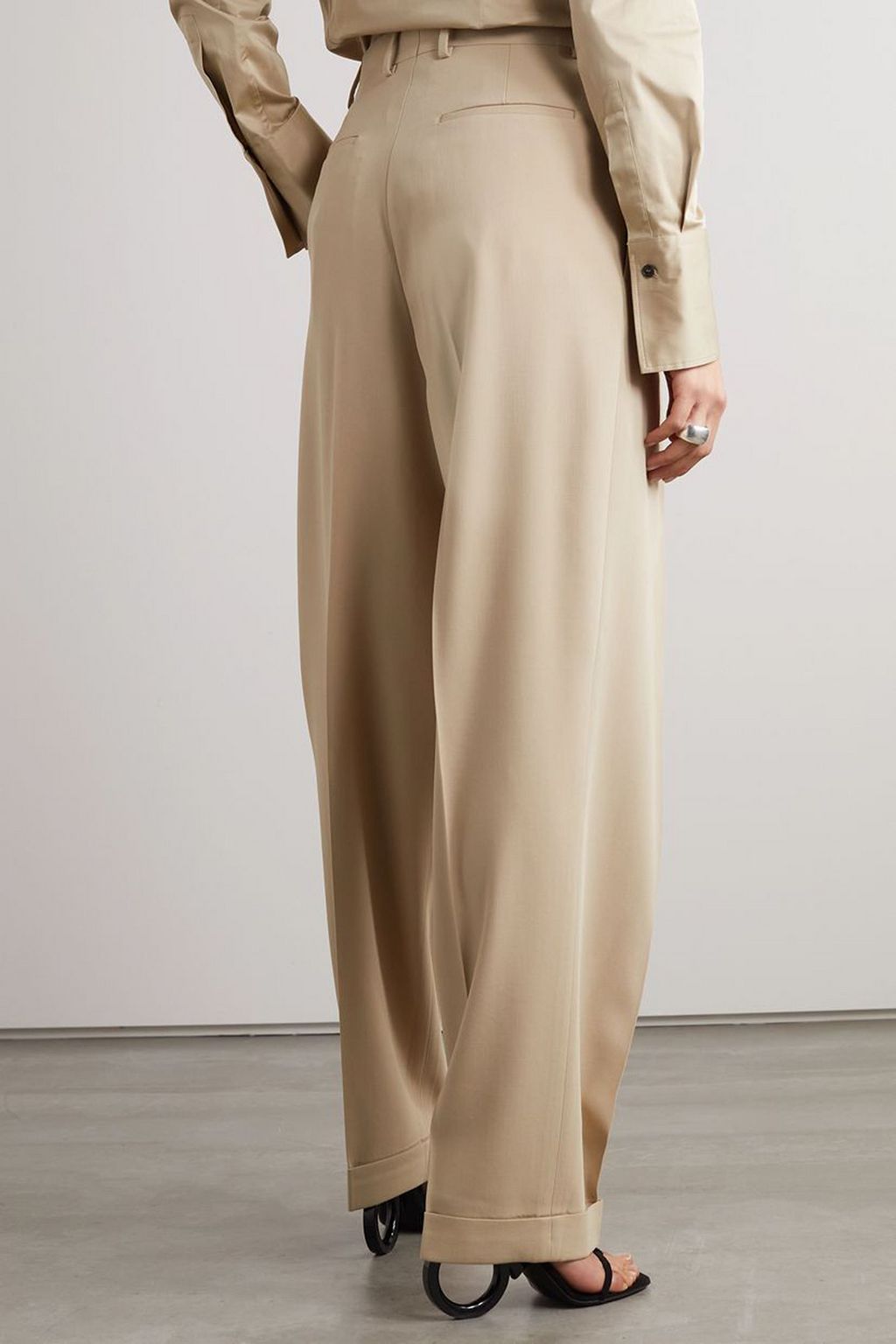 FERRAGAMO Pleated wool straight-leg pants