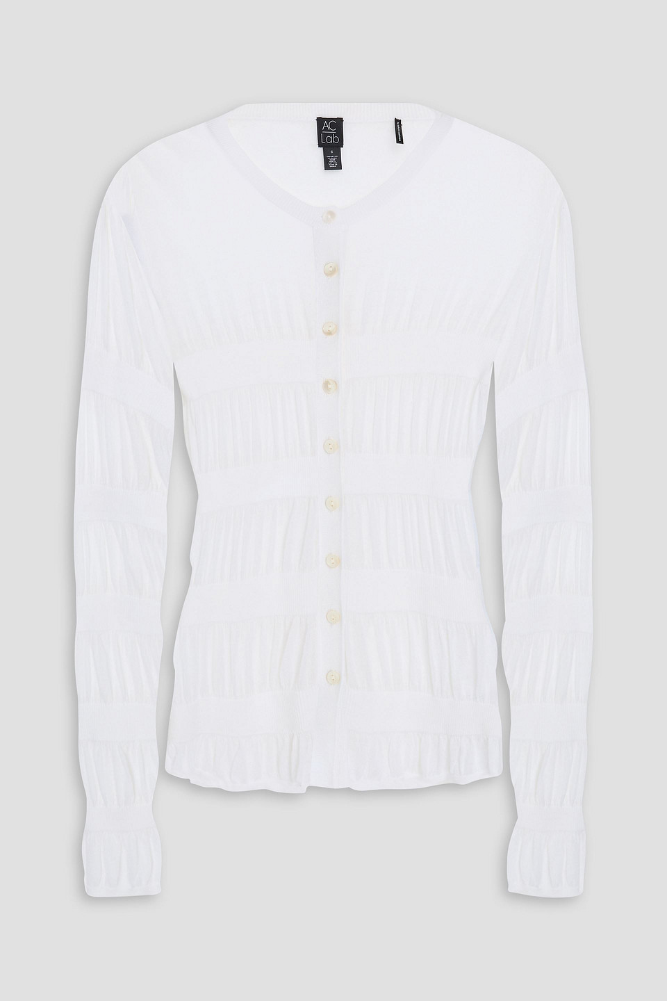 COTTON BY AUTUMN CASHMERE - Shirred cotton cardigan - White - L