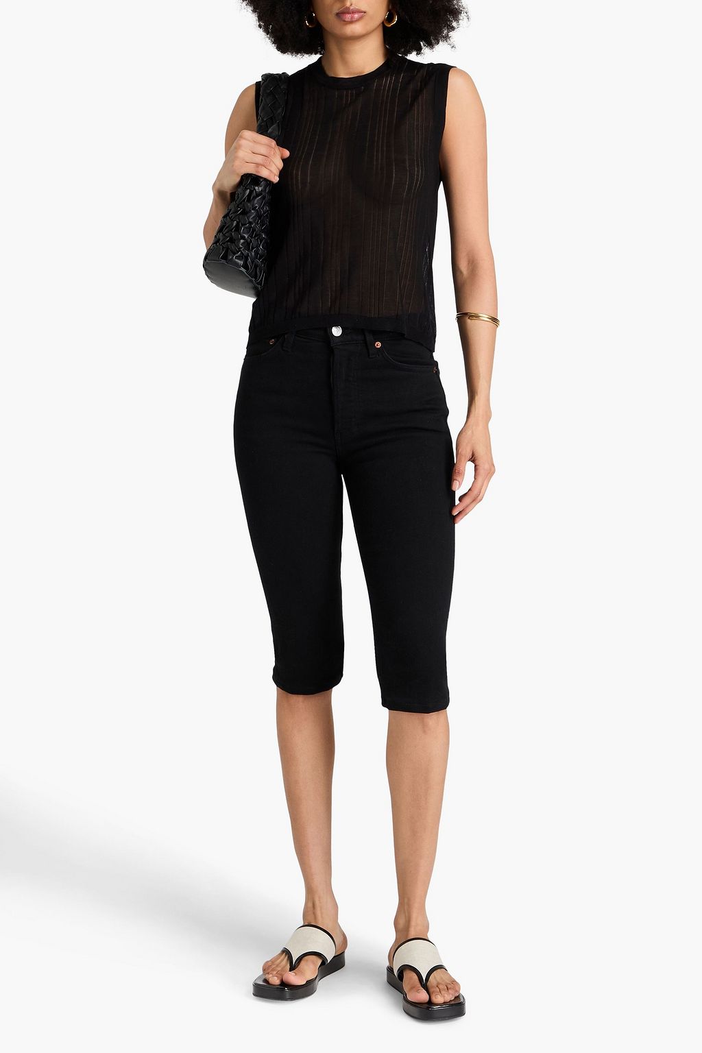 COTTON BY AUTUMN CASHMERE Ribbed cotton top