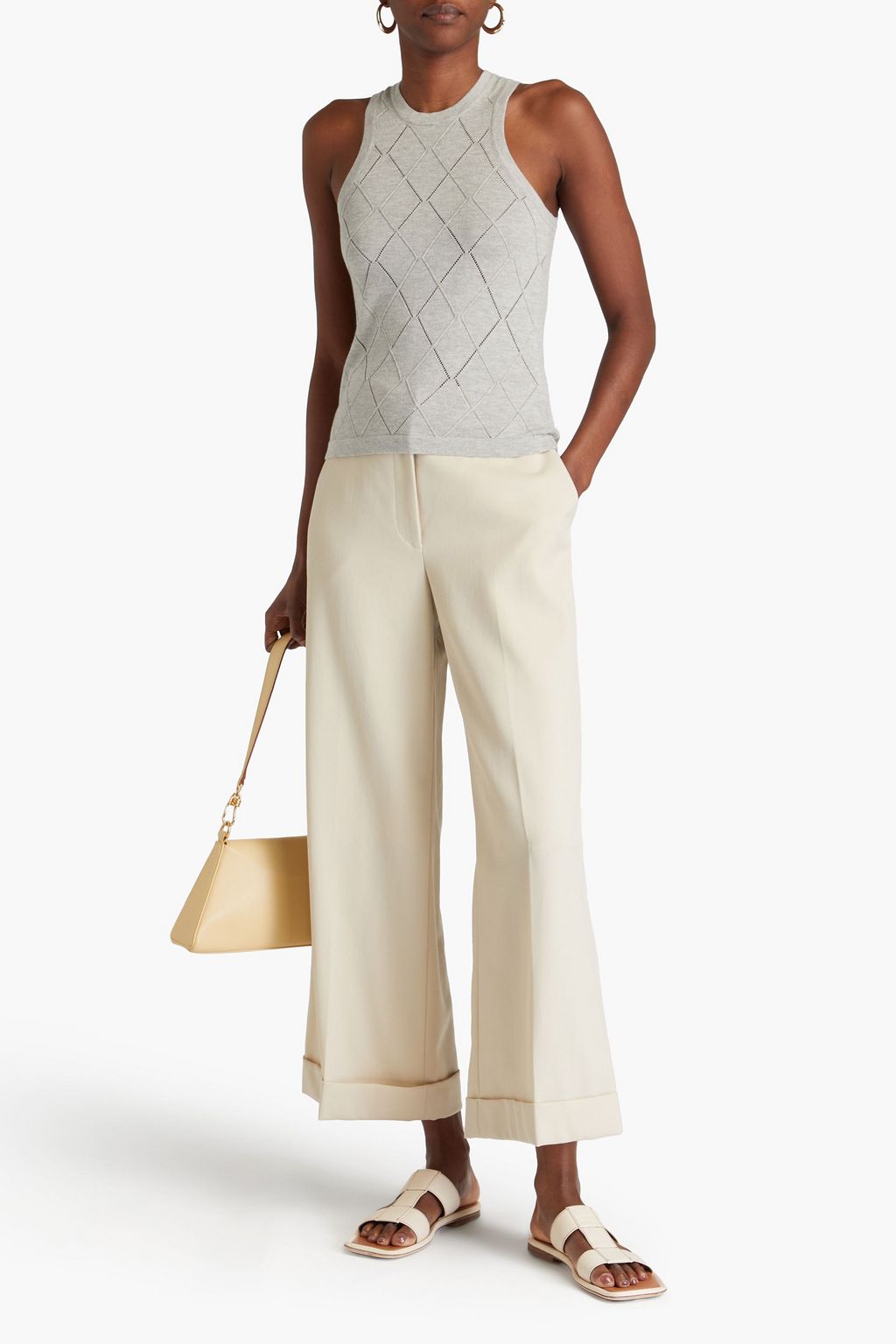 COTTON BY AUTUMN CASHMERE Pointelle-knit cotton top