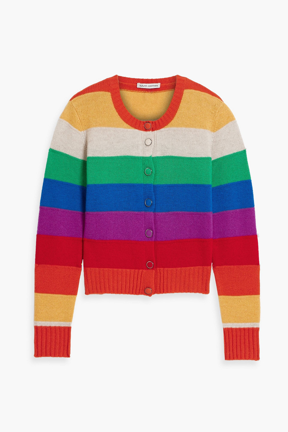 Autumn Cashmere Striped Cashmere Cardigan In Multicolor