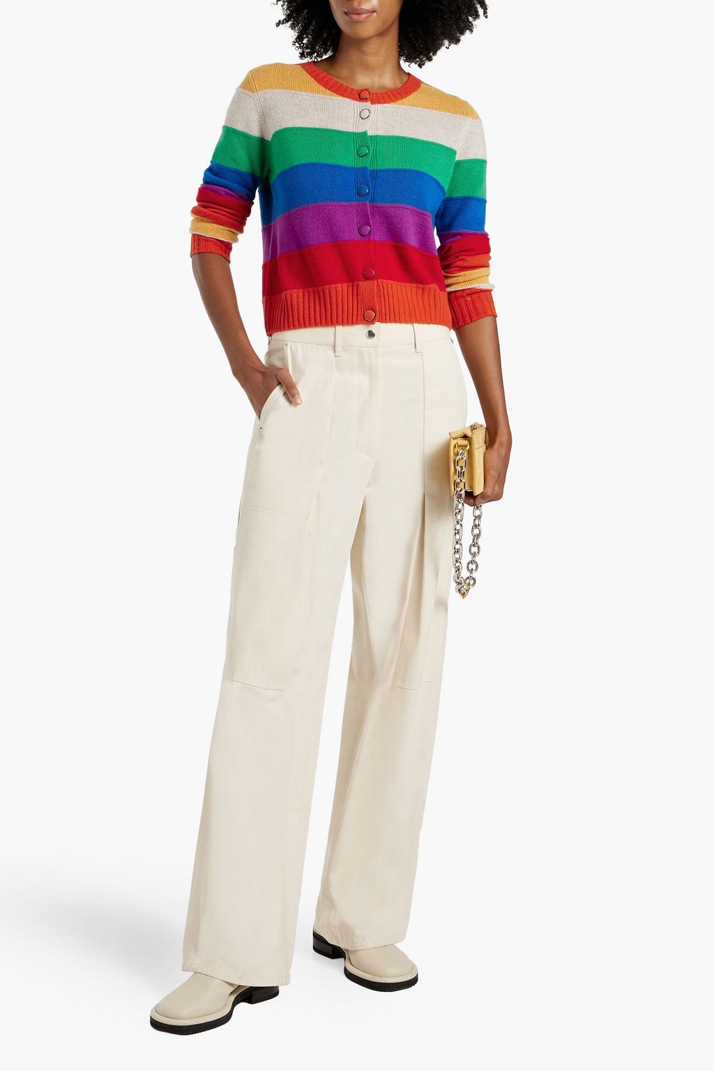 AUTUMN CASHMERE Striped cashmere cardigan
