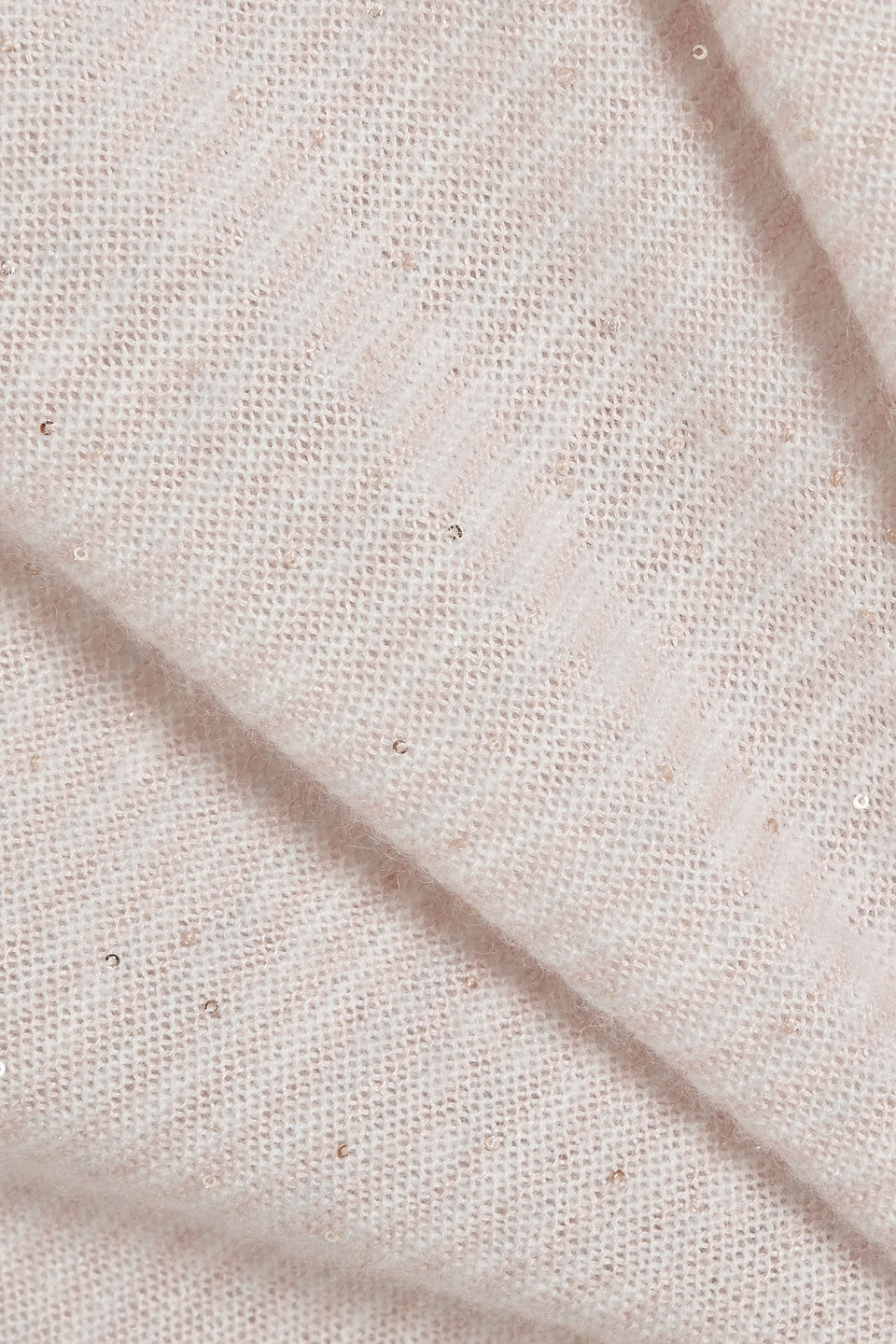 Shop Autumn Cashmere Sequin-embellished Cashmere-blend Sweater In Pastel Pink