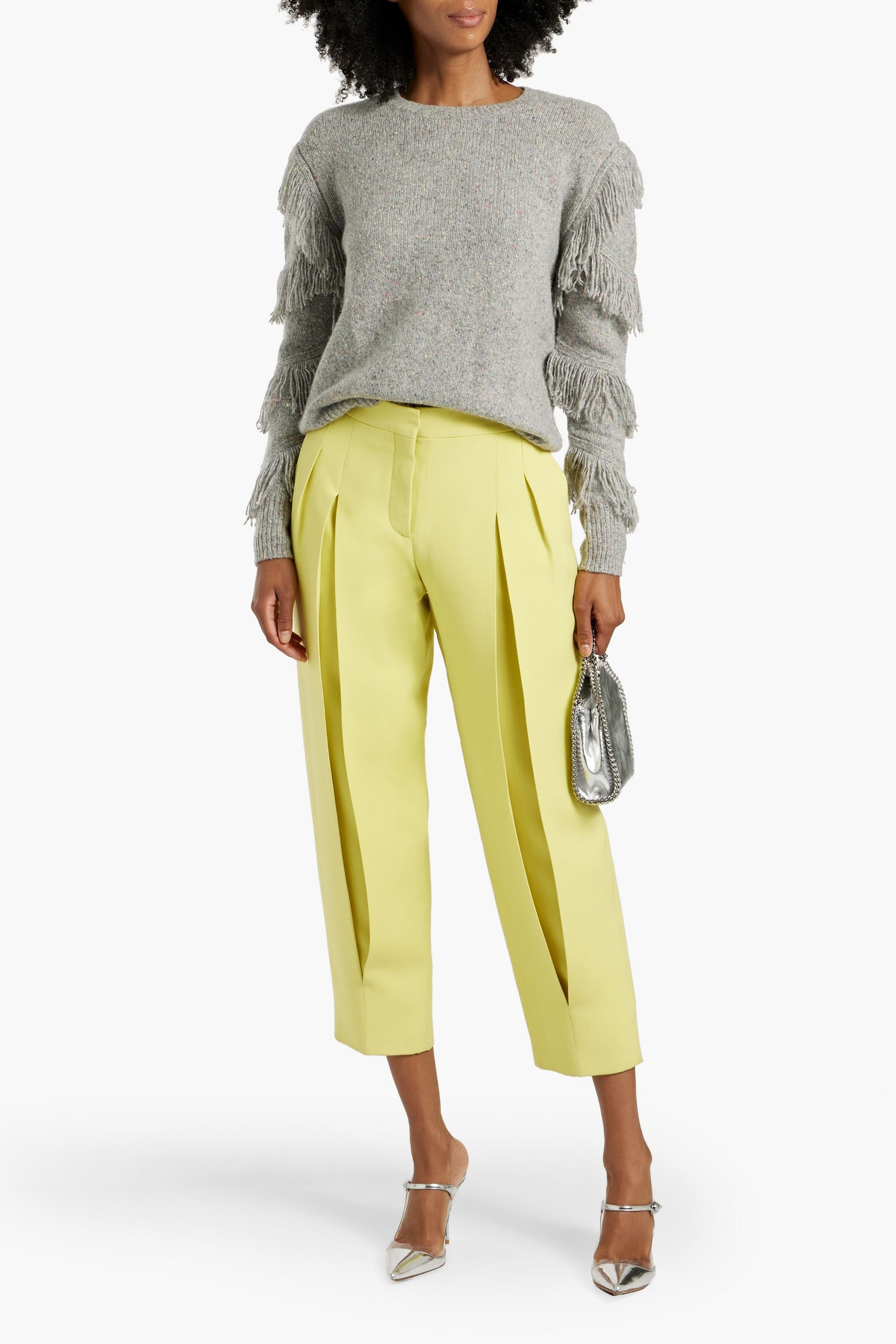 COTTON BY AUTUMN CASHMERE Fringed Donegal cashmere sweater