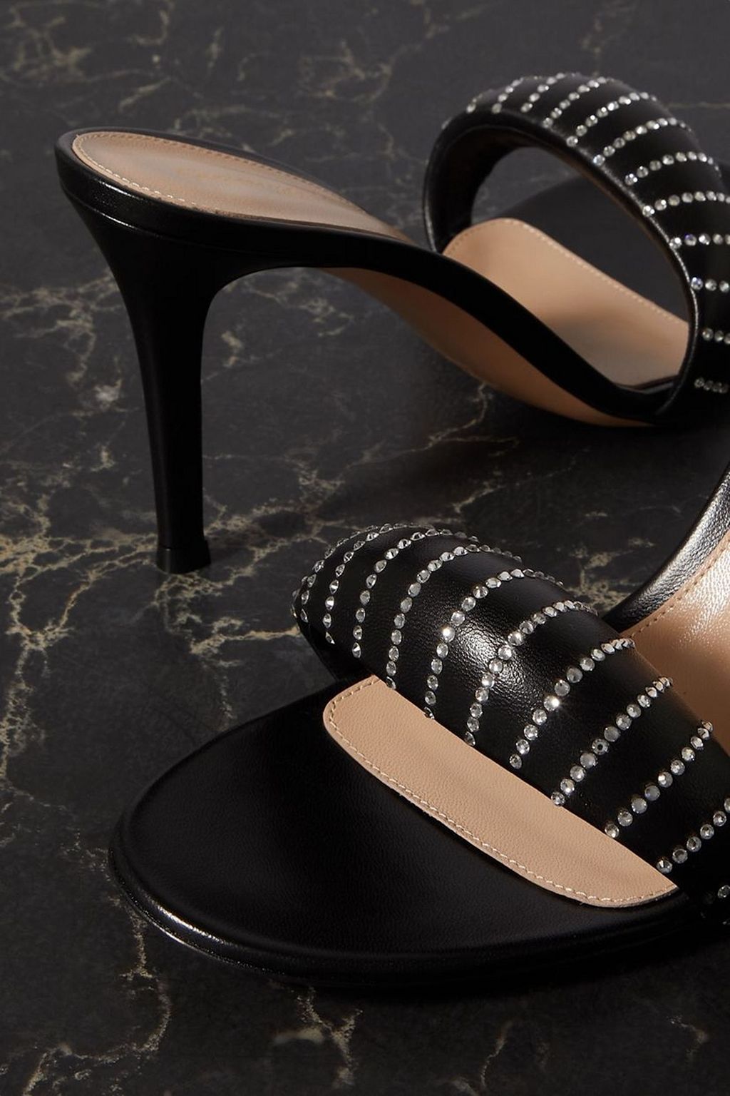 GIANVITO ROSSI Bijoux 90 embellished leather mules