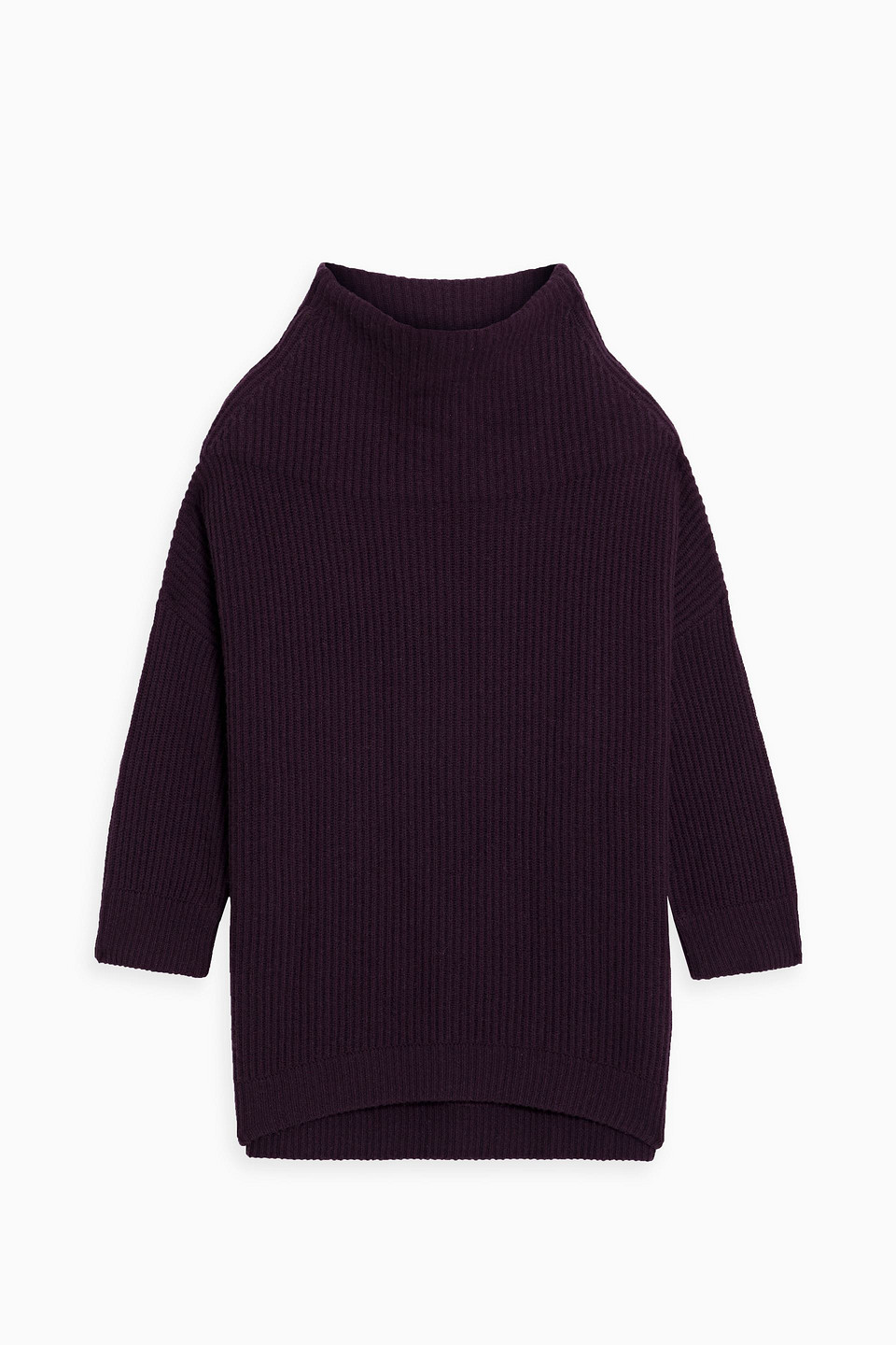 Oversized ribbed cashmere turtleneck sweater