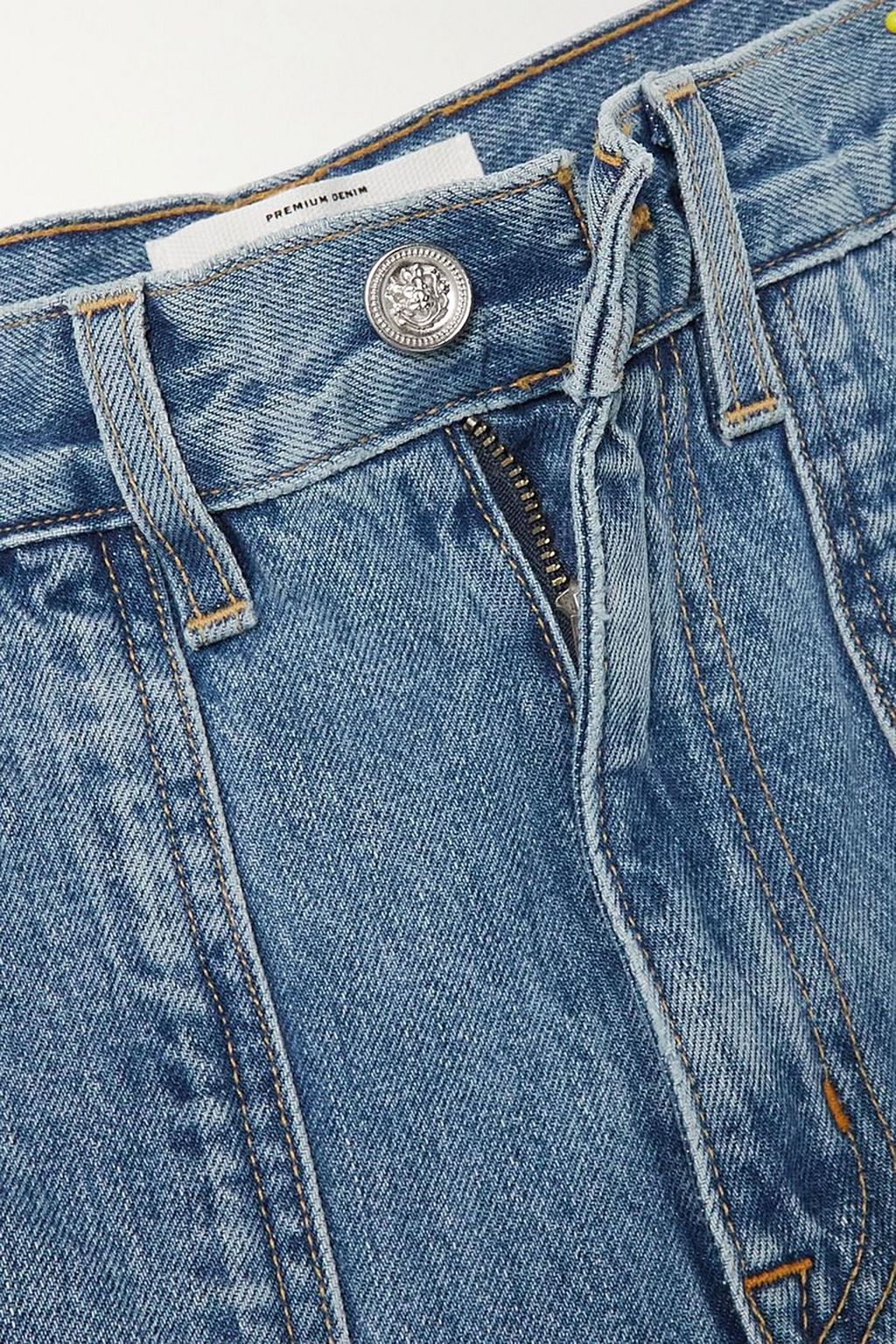 SLVRLAKE Grace paneled high-rise wide-leg cargo jeans
