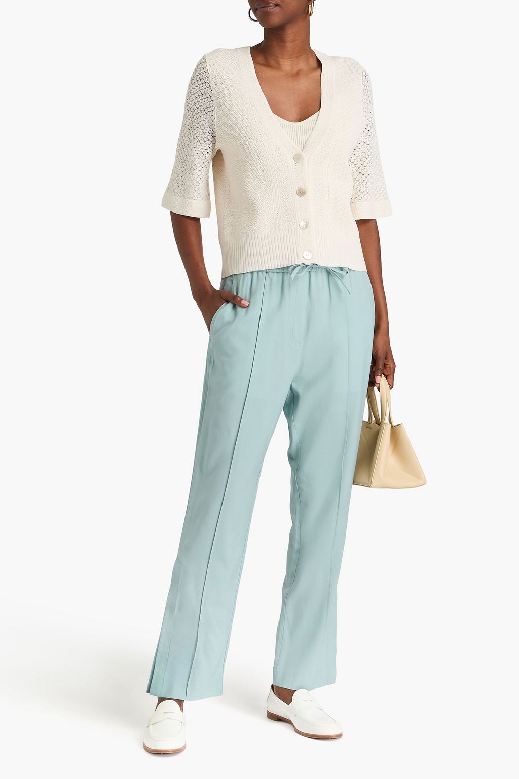 COTTON BY AUTUMN CASHMERE كارديغان بحبكة بوانتيل