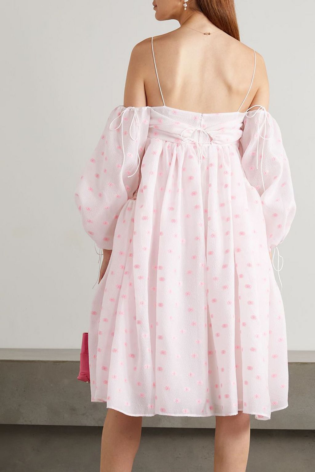 CECILIE BAHNSEN Bethanny cold-shoulder organza-jacquard dress