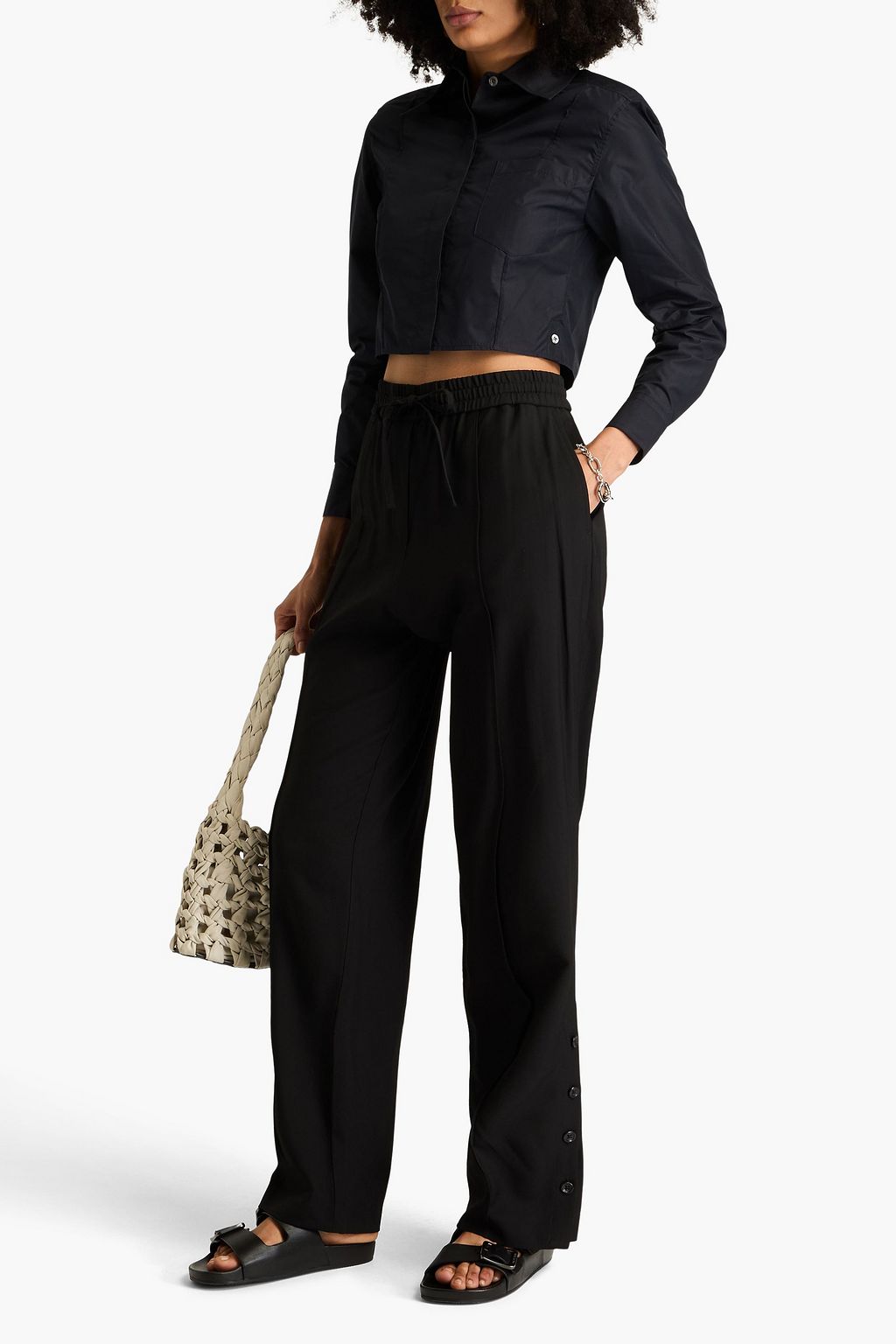 3.1 PHILLIP LIM قميص قصير من مزيج القطن